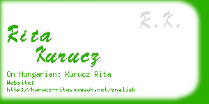 rita kurucz business card